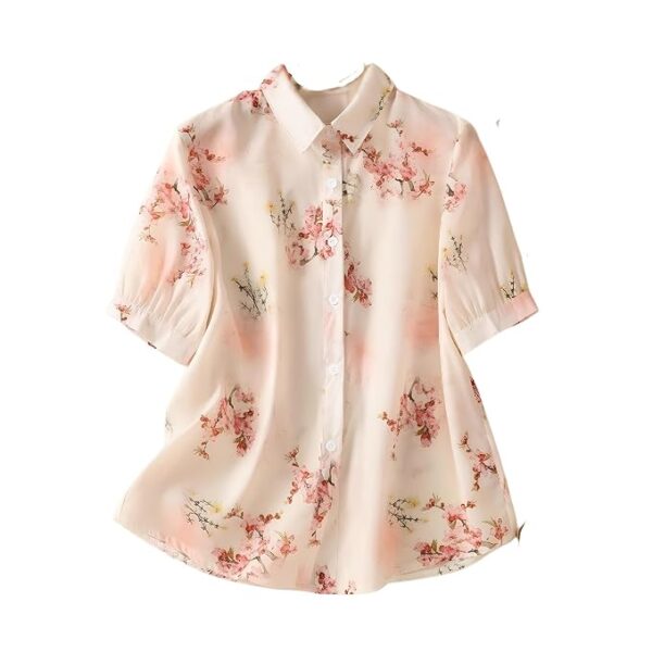 Gufrina Women's Cream Floral Printed Western Shirt